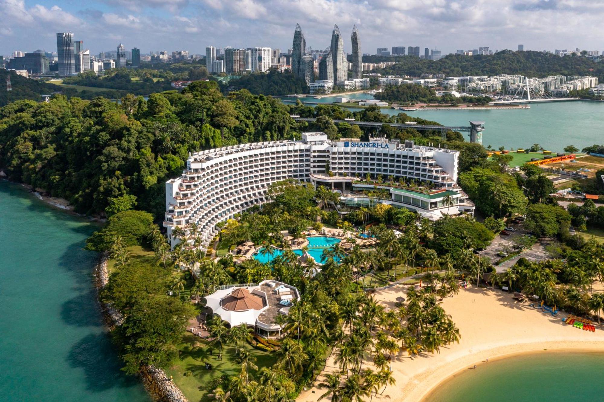 Shangri-La Rasa Sentosa, Singapur Zewnętrze zdjęcie Aerial view of the resort